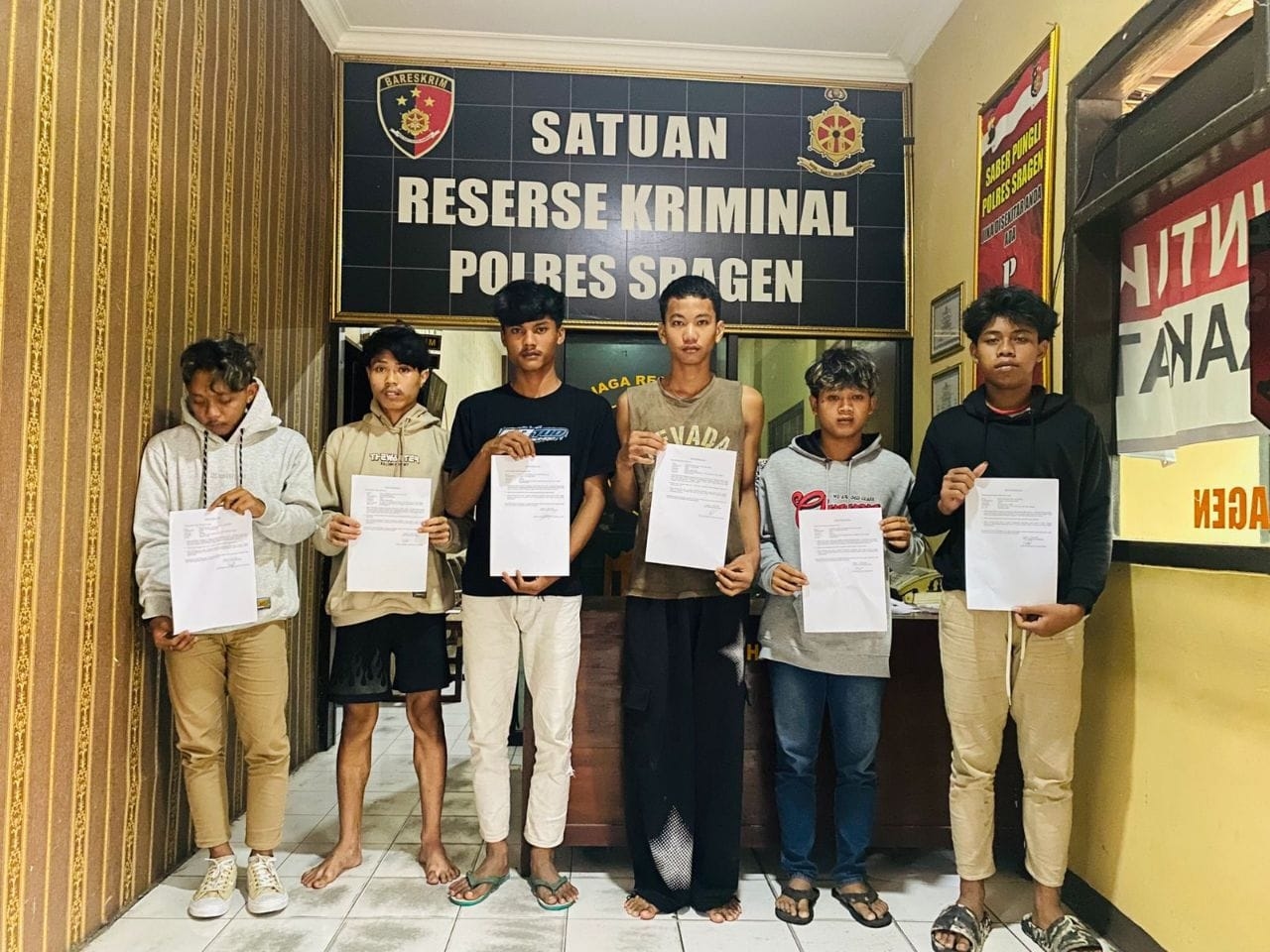 Miris, Empat Pemuda Ditangkap Polres Sragen Gegara Bikin Keributan