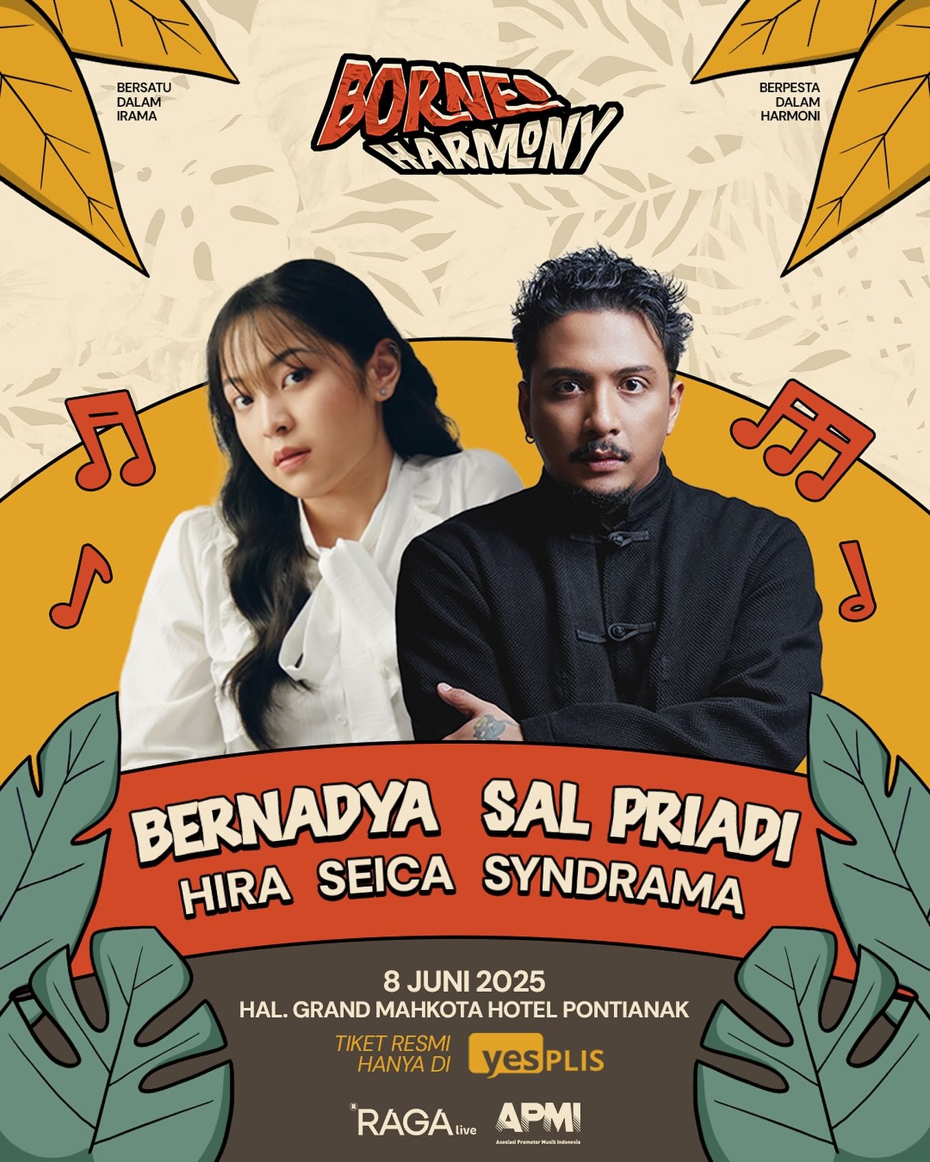 HEBOH! Event Borneo Harmony Music Concert Siap Guncang Pontianak, Bernadya dan Sal Priadi Bakal Satu Panggung!