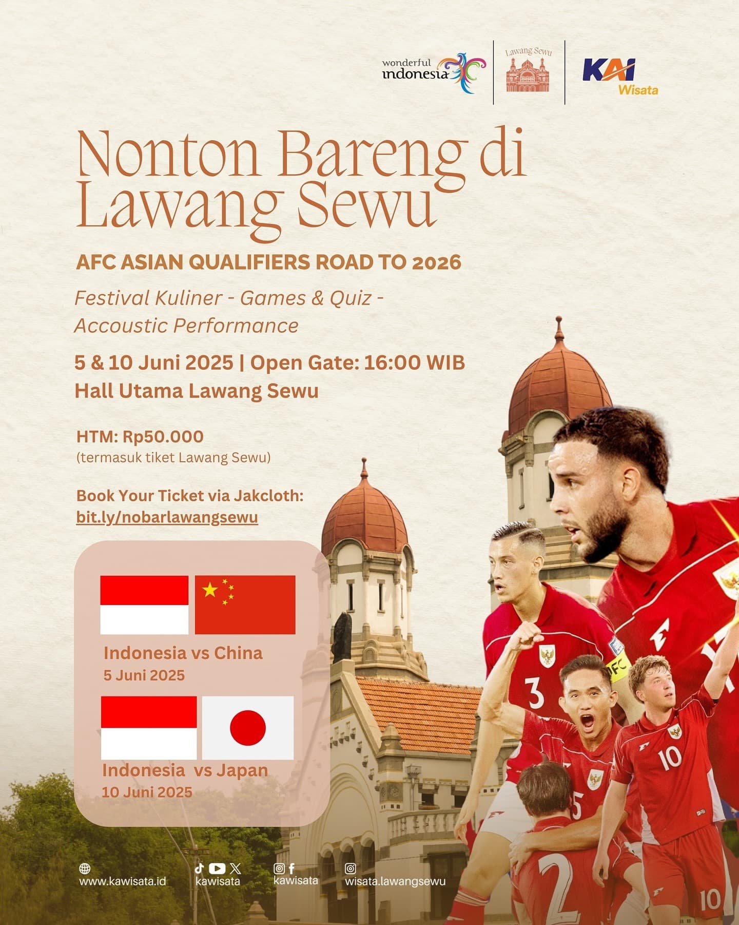 WAJIB NONTON! Lawang Sewu Jadi Saksi Sejarah: Nobar Kualifikasi Piala Asia AFC 2026 Timnas Indonesia di Landmark Ikonik Semarang!