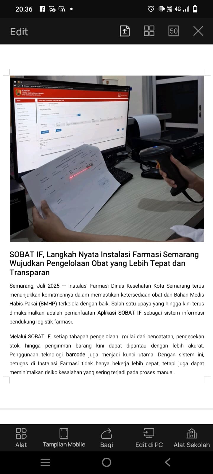 SOBAT IF, Langkah Nyata Instalasi Farmasi Semarang Wujudkan Pengelolaan Obat yang Lebih Tepat dan Transparan