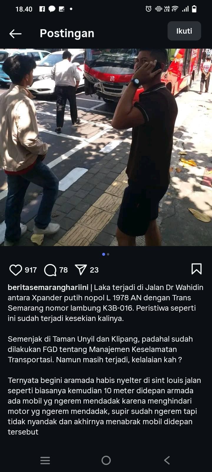 BRT Trans Semarang Dua Kali Terlibat Kecelakaan Berturut-turut, Padahal Sudah FGD Manajemen Keselamatan Transportasi, Kok Bisa?