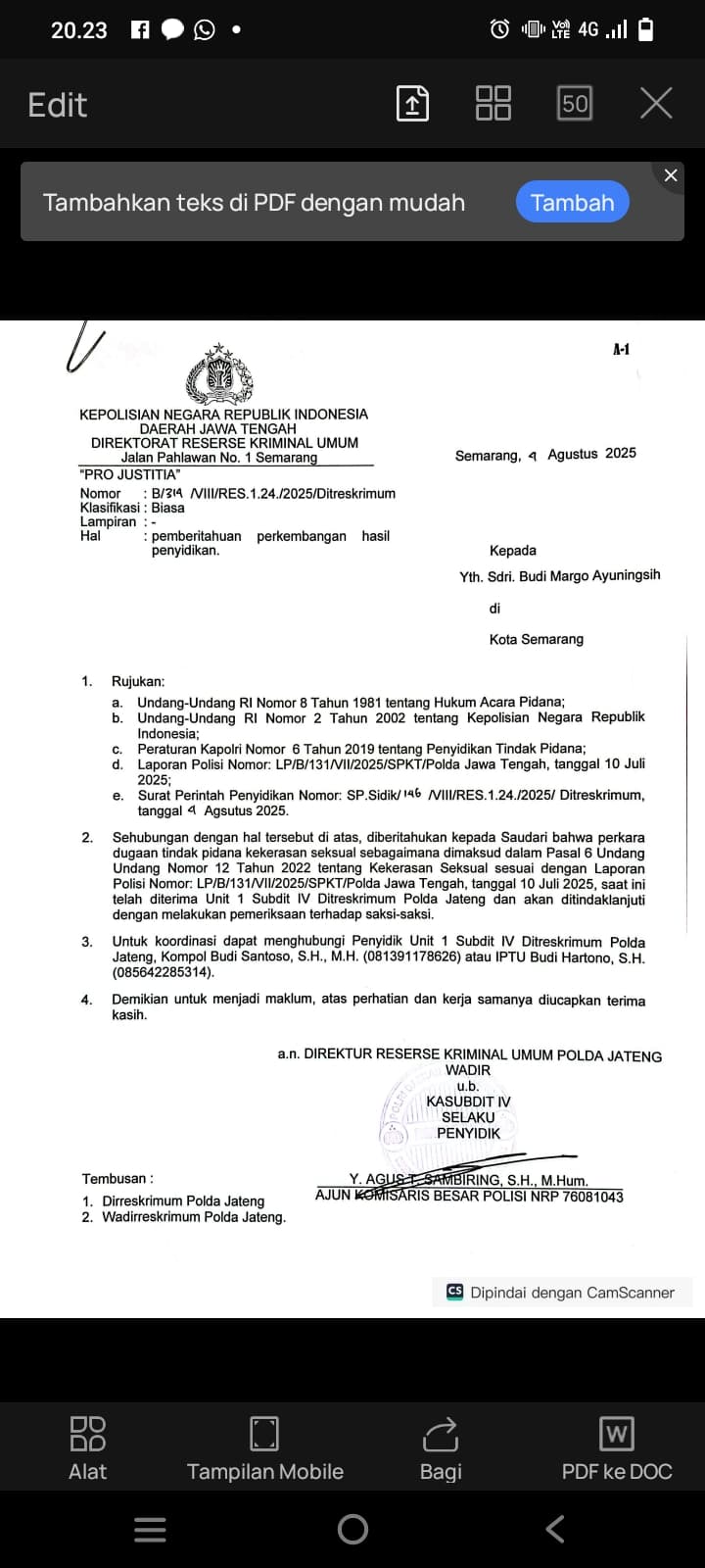 Sahabat Saksi dan Korban Tegaskan Korban Pelecehan Seksual di Tugu Rejo Semarang Akan Dilindungi LPSK