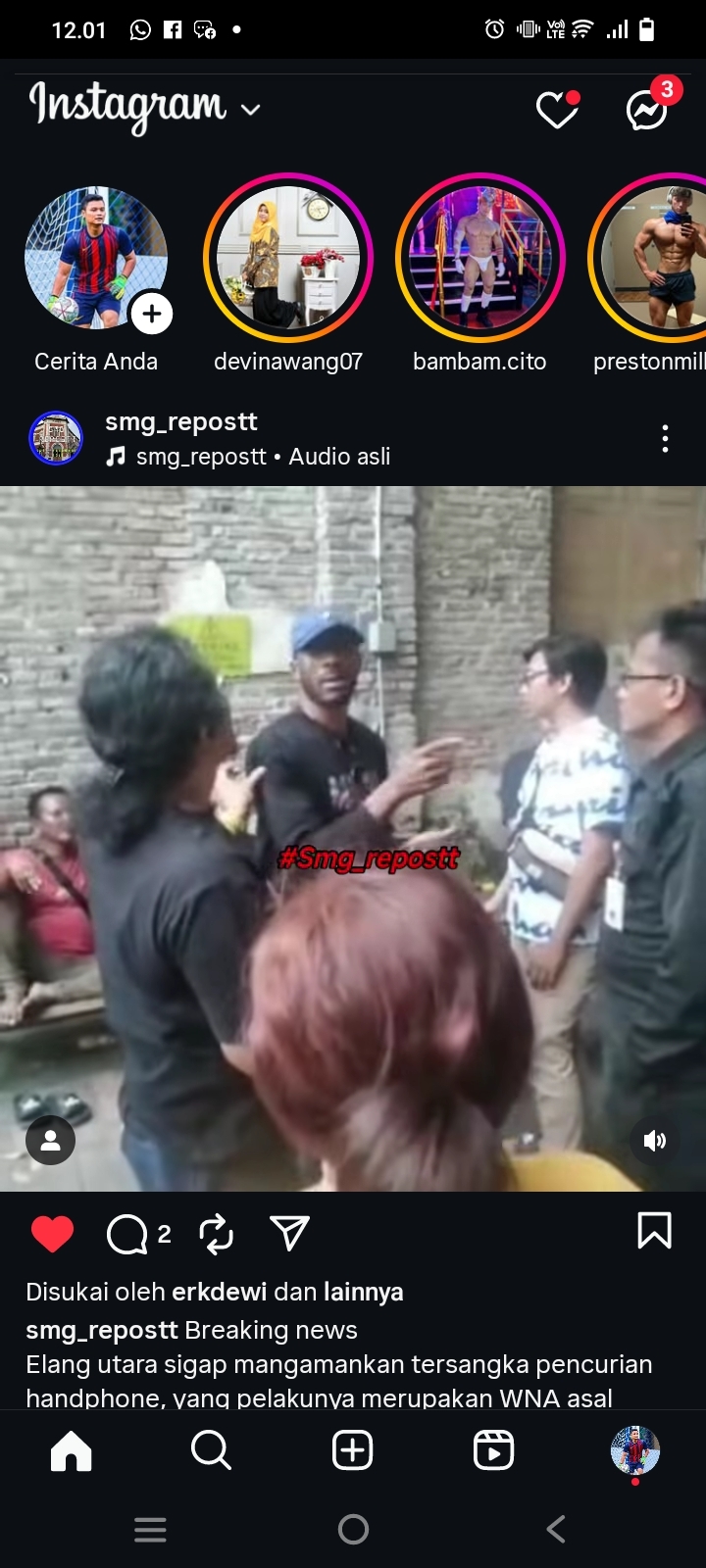 Viral, WNA Asal Afrika Diduga Mencuri Hand Phone di Sekitar Kota Lama Semarang
