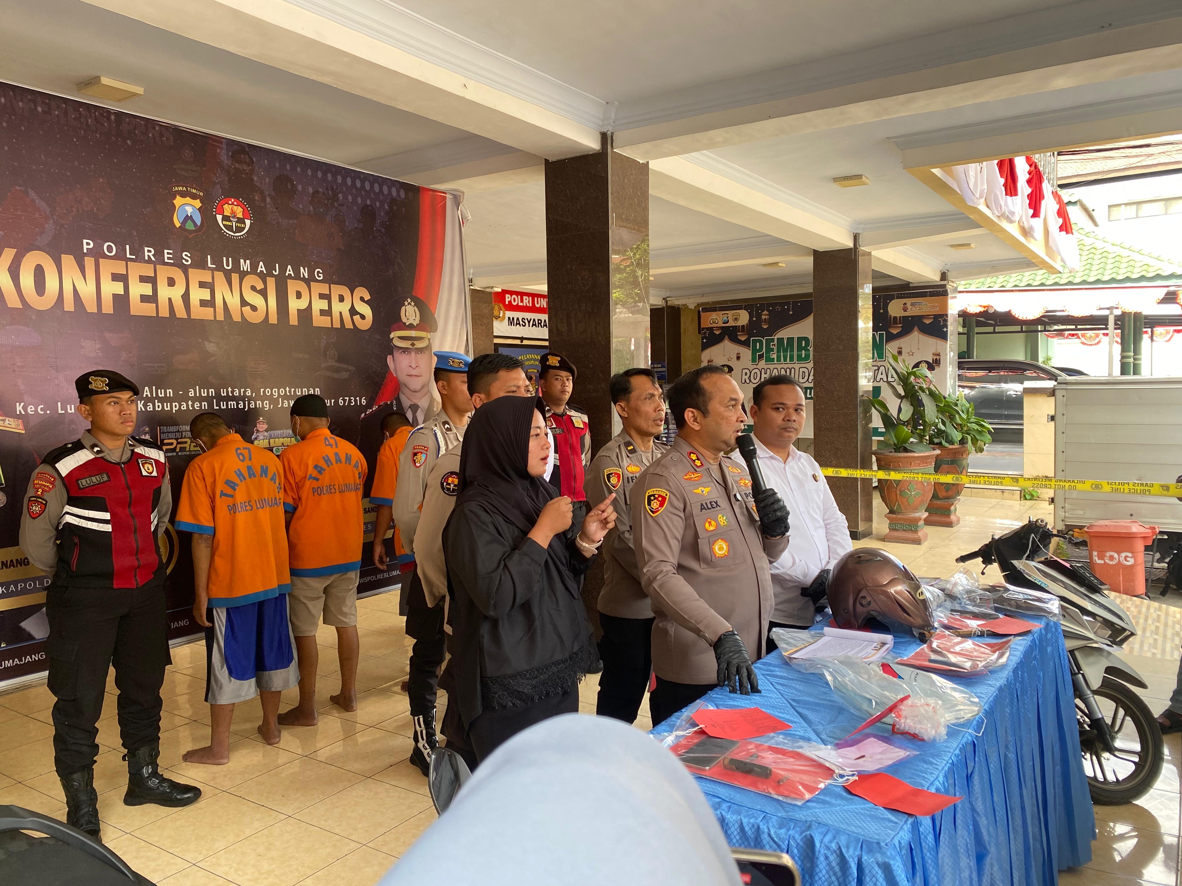 Polres Lumajang Amankan Pelaku Curanmor, Kedapatan Bawa Sajam Saat Dikejar Polisi