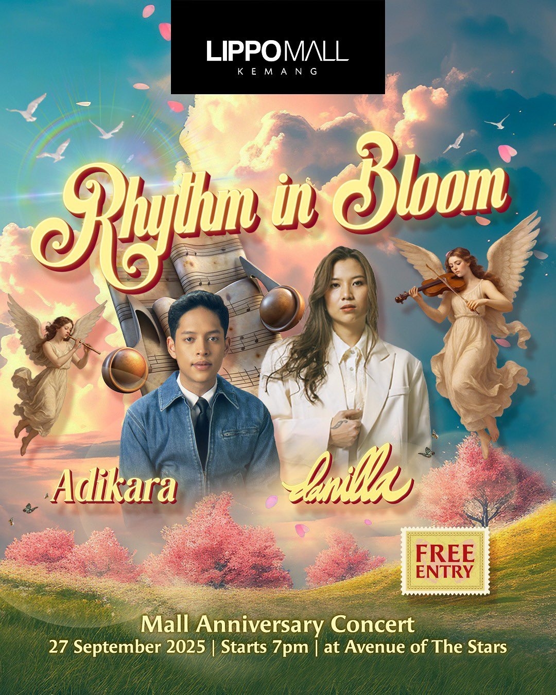 BIKIN SABTU MALAM MAKIN ASYIK! Danilla dan Adikara Siap Guncang Lippo Mall Kemang Melalui Konser Rhythm in Bloom, GRATIS!