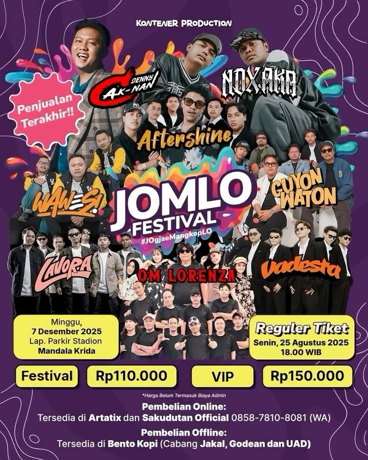 Siap-Siap Patah Hati Berjamaah! Denny Caknan Hingga NDX AKA Siap Goyang Jogja di Jomlo Festival 2025!