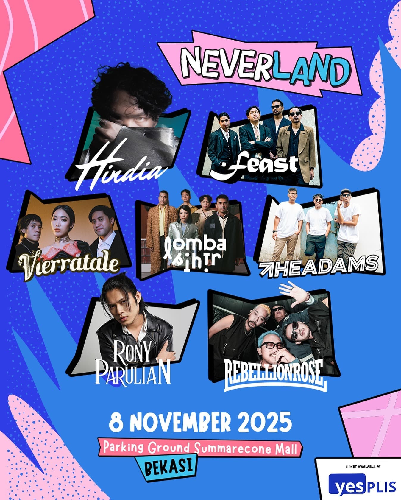 GEGER! Hindia, .Feast, Vierratale, hingga Rony Parulian Kepung Bekasi di Neverland Festival 2025, Harga Tiket Mulai Rp175 Ribu!