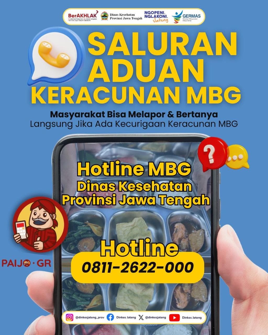 Keracunan MBG, Pemprov Jateng Buka Hotline Aduan, Save Nomernya