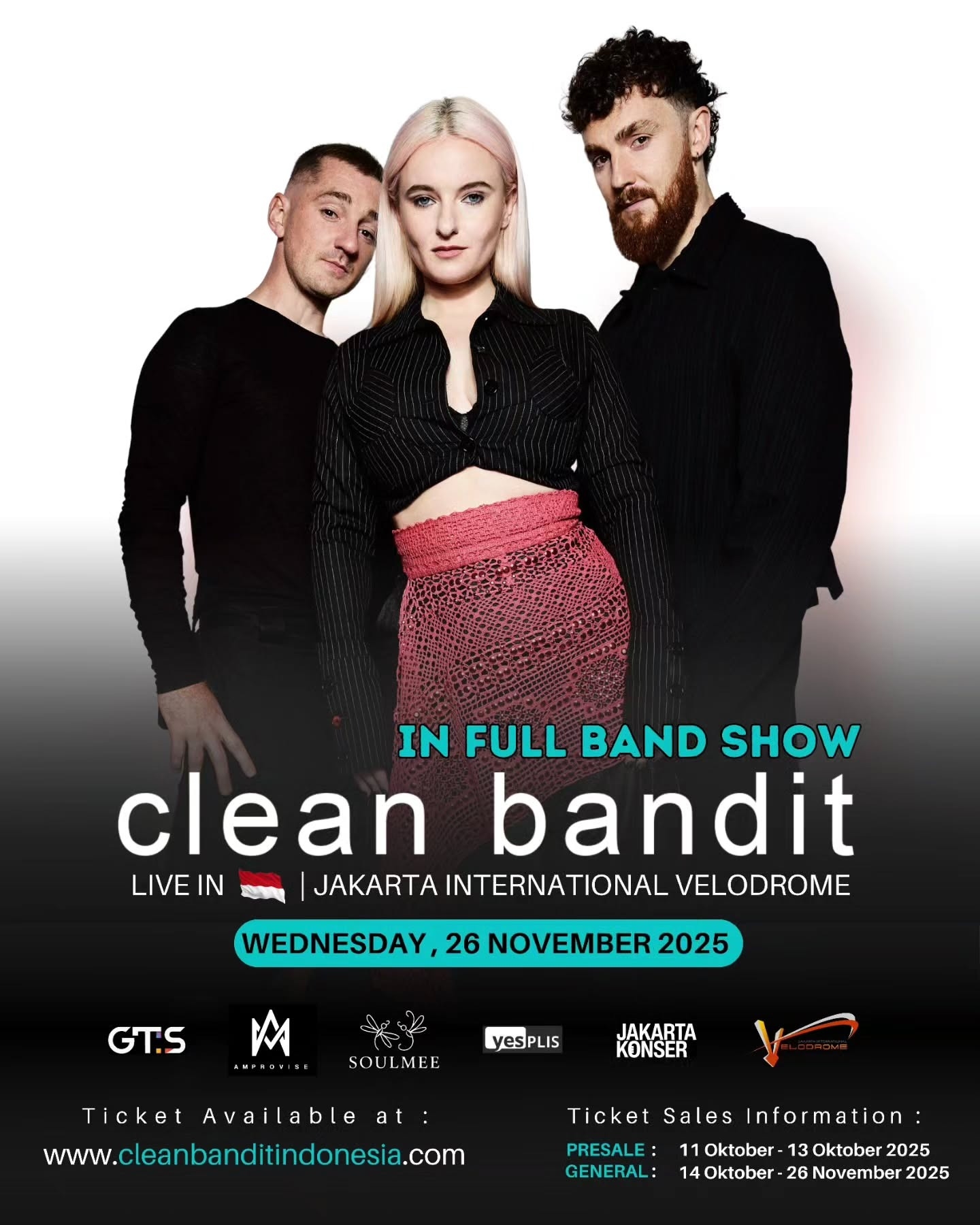 PECAH! Clean Bandit Dipastikan Kembali ke Jakarta 26 November 2026: Siap Guncang Velodrome dengan Konser Penuh Orkestra dan EDM!