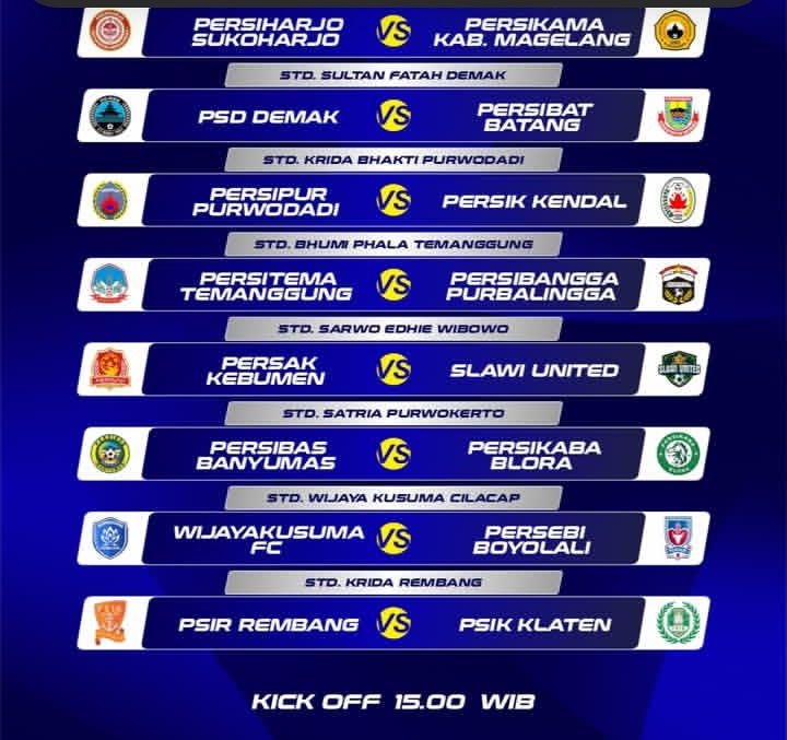 Jadwal Panas Liga 4 Jawa Tengah Rabu 28 Januari 2026, Duel Hidup-Mati 16 Besar Digelar Serentak Pukul 15.00 WIB